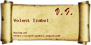 Volent Izabel névjegykártya